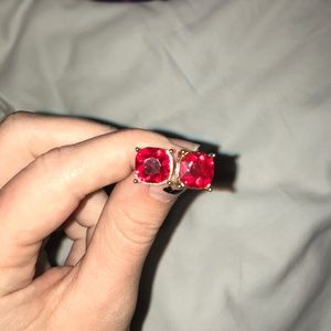 Charming Charlie Red Stud Earrings